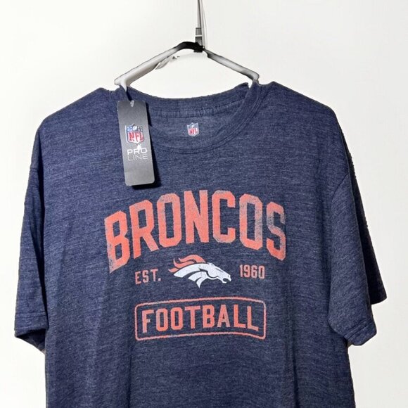 Mens NFL Broncos T Shirt size XL X Large Pro Line Short Sleeve Football NWT 2013 - Picture 1 of 4